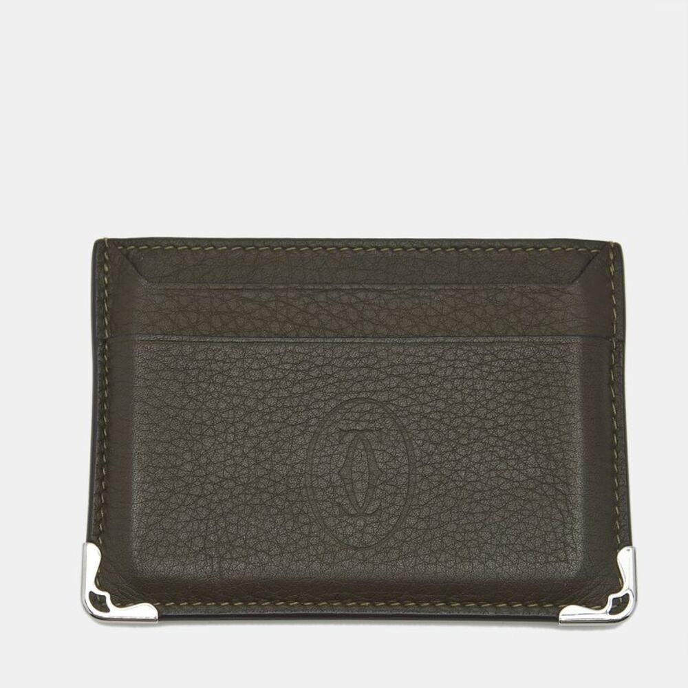Cartier Must De Cartier Dark Green Leather Card Holder